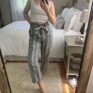 NWT Navy White + Olive Plaid Cropped Pants Size 4